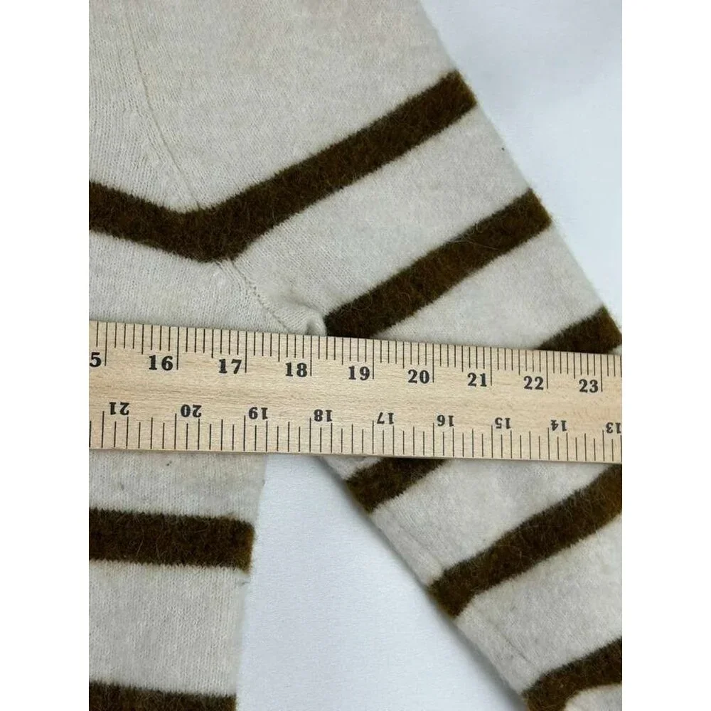 Banana Republic Women's Medium Stripe Puff Sleeve Wool & Alpaca Blend Sweater - Picture 7 of 12